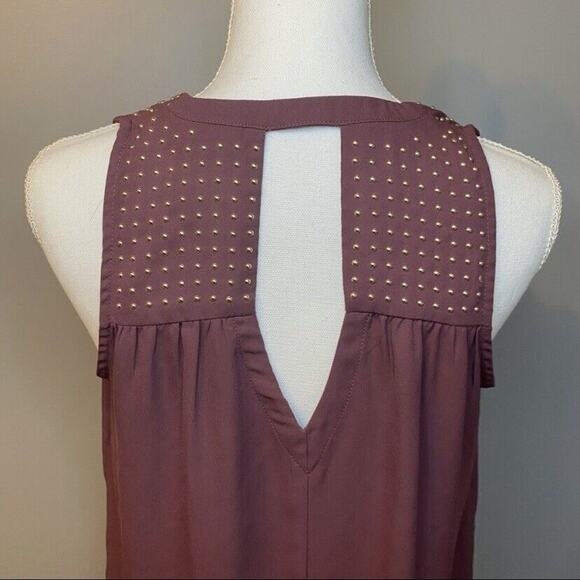 Rue 21 Burgundy Short Sleeve Blouse with Gold Beads - Picture 7 of 8